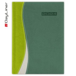 Határidőnapló Dubai A5 napi fehér lapokkal Zöld-zöld Dayliner 2024. Író- irodaszer, papíráru Dayliner