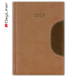 Határidőnapló Memphis A5 napi fehér lapokkal Barna-csokoládé Dayliner 2024. Író- irodaszer, papíráru Dayliner
