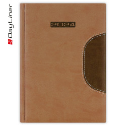 Határidőnapló Memphis A5 napi fehér lapokkal Barna-csokoládé Dayliner 2024. Író- irodaszer, papíráru Dayliner