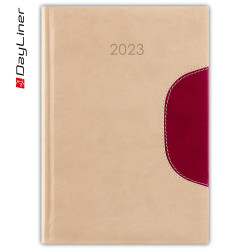 Határidőnapló Memphis A5 napi fehér lapokkal Bézs-padlizsán Dayliner 2024. Író- irodaszer, papíráru Dayliner