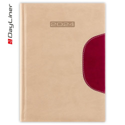 Határidőnapló Memphis A5 napi fehér lapokkal Bézs-padlizsán Dayliner 2024. Író- irodaszer, papíráru Dayliner