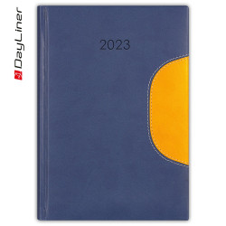 Határidőnapló Memphis A5 napi fehér lapokkal Kék-sárga Dayliner 2024. Író- irodaszer, papíráru Dayliner