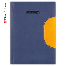 Határidőnapló Memphis A5 napi fehér lapokkal Kék-sárga Dayliner 2024. Író- irodaszer, papíráru Dayliner