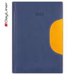 Határidőnapló Memphis B5 heti fehér lapokkal Kék-sárga Dayliner 2024. Író- irodaszer, papíráru Dayliner