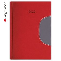 Határidőnapló Memphis B5 heti fehér lapokkal Piros-szürke Dayliner 2024. Író- irodaszer, papíráru Dayliner