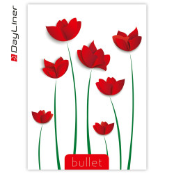 Notesz Colors A5 fehér lapokkal Bullet Flower Tulipán Dayliner Író- irodaszer, papíráru Dayliner