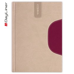 Tárgyalási napló fehér lapokkal Memphis B5 napló Bézs-padlizsán Dayliner Dátum nélküli Író- irodaszer, papíráru Dayliner