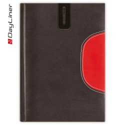 Tárgyalási napló fehér lapokkal Memphis B5 napló Fekete-piros Dayliner Dátum nélküli Író- irodaszer, papíráru Dayliner
