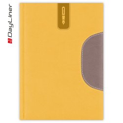 Tárgyalási napló fehér lapokkal Memphis B5 napló Sárga-szürke Dayliner Dátum nélküli Író- irodaszer, papíráru Dayliner