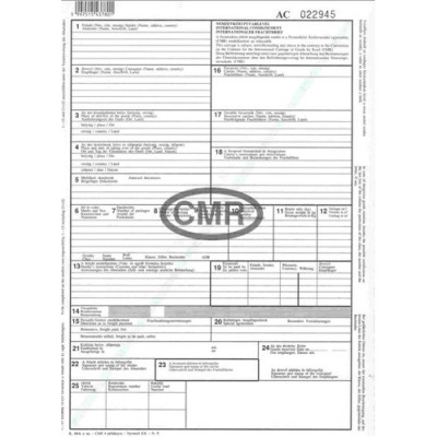 CMR nemzetközi fuvarlevél A4, 6lapos garnitúra B.CMR/6 CMR nemzetközi fuvarlevél A4, 6lapos garnitúra B.CMR/6