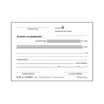 Átvételi elismervény A6, 50x3lapos B.13-67/A/VX Bluering® Átvételi elismervény A6, 50x3lapos B.13-67/A/VX Bluering®