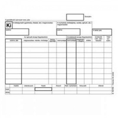 Készletkivételezési bizonylat A5, 25x4lapos 8 tételes B.12-114 Bluering®