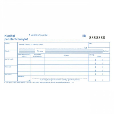 Kiadási pénztárbizonylat 25x2lapos B.318-103/V Bluering®