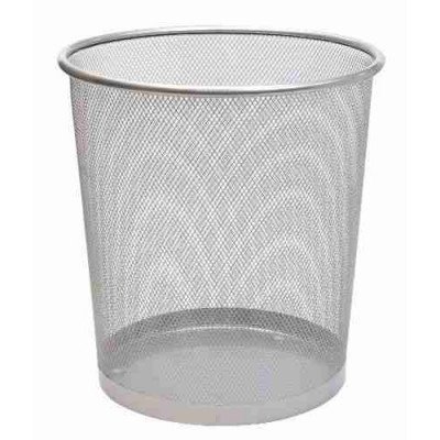 Fémhálós papírkosár 20 liter 29,5x33cm, nagy Bluering® ezüst