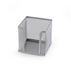 Fémhálós kockatömbtartó 10x10x8cm, Bluering® ezüst Író- irodaszer, papíráru Bluering