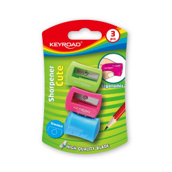 Hegyező 1 lyukú 3 db/bliszter Keyroad Cute vegyes színek Író- irodaszer, papíráru Keyroad