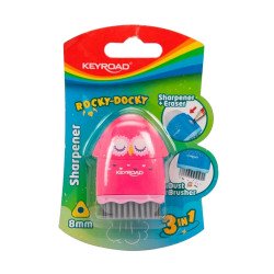 Hegyező 1 lyukú radírral és porkefével Keyroad Rocky Docky vegyes színek Író- irodaszer, papíráru Keyroad