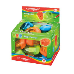 Hegyező 1 lyukú tartályos 24 db/display Keyroad Starfish vegyes színek Író- irodaszer, papíráru Keyroad