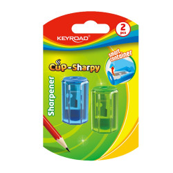 Hegyező 1 lyukú tartályos 2 db/bliszter Keyroad Cup Sharpy vegyes színek Író- irodaszer, papíráru Keyroad