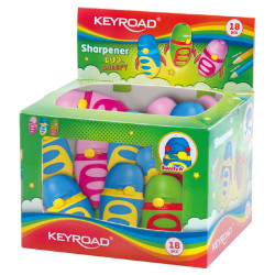 Hegyező 1 lyukú tartályos, fedeles, multifunkciós 18 db/display Keyroad Duo Sharpy vegyes színek Író- irodaszer, papíráru Keyroad