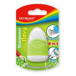 Hegyező 1 lyukú tartályos, radírral Keyroad Navy vegyes színek Író- irodaszer, papíráru Keyroad