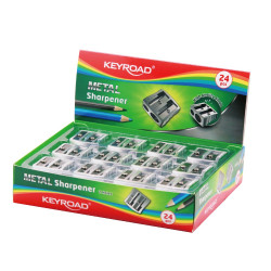 Hegyező 2 lyukú fém 24 db/display Keyroad Metal Író- irodaszer, papíráru Keyroad
