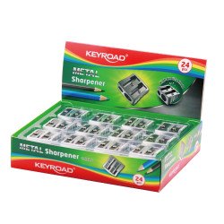 Hegyező 2 lyukú fém 24 db/display Keyroad Metal Író- irodaszer, papíráru Keyroad