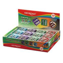 Hegyező 2 lyukú fém 24 db/display Keyroad Metal Colourful vegyes színek Író- irodaszer, papíráru Keyroad
