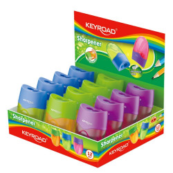 Hegyező 2 lyukú tartályos 12 db/display Keyroad Mellow vegyes színek Író- irodaszer, papíráru Keyroad