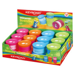 Hegyező 2 lyukú tartályos 12 db/display Keyroad Stretchy vegyes színek Író- irodaszer, papíráru Keyroad