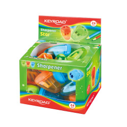 Hegyező 2 lyukú tartályos 24 db/display Keyroad Starfish vegyes színek Író- irodaszer, papíráru Keyroad