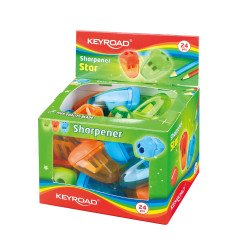 Hegyező 2 lyukú tartályos 24 db/display Keyroad Starfish vegyes színek Író- irodaszer, papíráru Keyroad