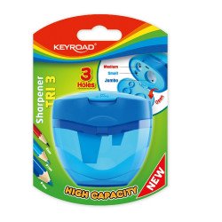 Hegyező 3 lyukú tartályos, fedeles Keyroad Tris vegyes színek Író- irodaszer, papíráru Keyroad