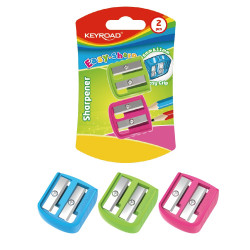 Hegyező 2 lyukú 2 db/bliszter Keyroad Easy-sharp vegyes színek Író- irodaszer, papíráru Keyroad