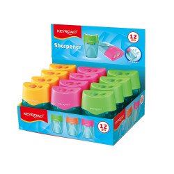 Hegyező 2 lyukú tartályos 12 db/display Keyroad Mellow 2 vegyes színek Író- irodaszer, papíráru Keyroad