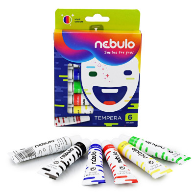 Tempera készlet, 12ml, Nebulo 6 klf. szín Tempera készlet, 12ml, Nebulo 6 klf. szín