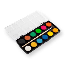 Vízfesték készlet, 12db-os, 23mm. festékgombokkal ecsettel, Nebulo Író- irodaszer, papíráru Nebulo