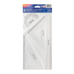 Vonalzókészlet, 4 db-os, 30 cm-es vonalzóval, Nebulo Író- irodaszer, papíráru Nebulo
