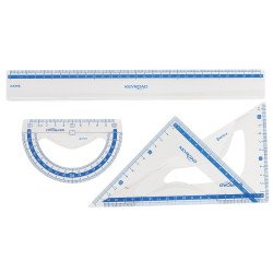 Vonalzókészlet, 30 cm, vonalzó, szögmérő, 45° és 60° háromszög vonalzók 4 db/bliszter Keyroad Író- irodaszer, papíráru Keyroad
