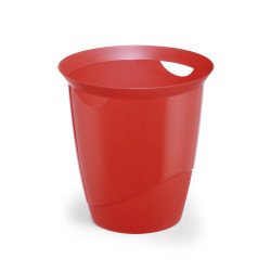 Papírkosár 16l, Durable Trend, áttetsző piros Író- irodaszer, papíráru Durable