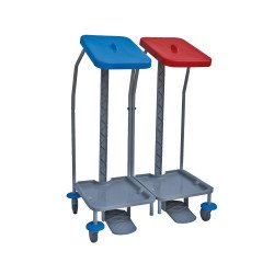 Hulladékgyűjtő kocsi 2 x 70 liter (kék és piros fedél) Író- irodaszer, papíráru Fix-Net