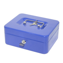 Pénzkazetta fém 20x8,5x16 cm közepes Bluering® kék Író- irodaszer, papíráru Bluering