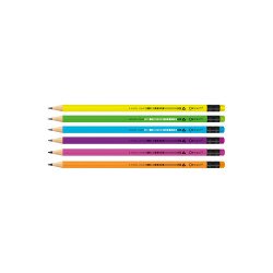 Grafitceruza HB, radíros, fluo színű test és radír, Connect 72 db/csomag, Író- irodaszer, papíráru Connect