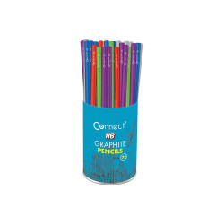 Grafitceruza HB, 5 féle színű kerek test, Connect 72 db/csomag, Író- irodaszer, papíráru Connect