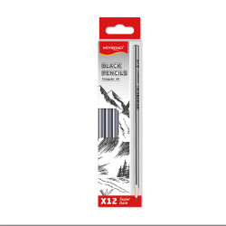 Grafitceruza HB, háromszögletű 12 db/bliszter Keyroad Black