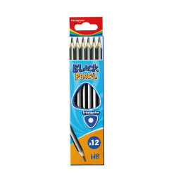 Grafitceruza HB, háromszögletű 12 db/bliszter Keyroad Black Író- irodaszer, papíráru Keyroad