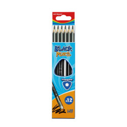 Grafitceruza HB, radíros, háromszögletű 12 db/bliszter Keyroad Black Író- irodaszer, papíráru Keyroad