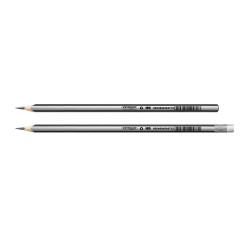 Grafitceruza HB, radíros, háromszögletű 12 db/bliszter Keyroad Black