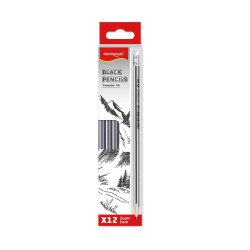Grafitceruza HB, radíros, háromszögletű 12 db/bliszter Keyroad Black Író- irodaszer, papíráru Keyroad