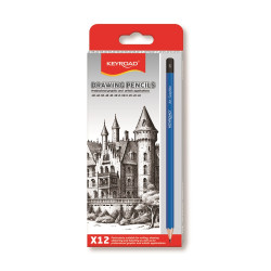 Grafitceruza, 12 különböző keménységben, hatszögletű 12 db/bliszter Keyroad Író- irodaszer, papíráru Keyroad